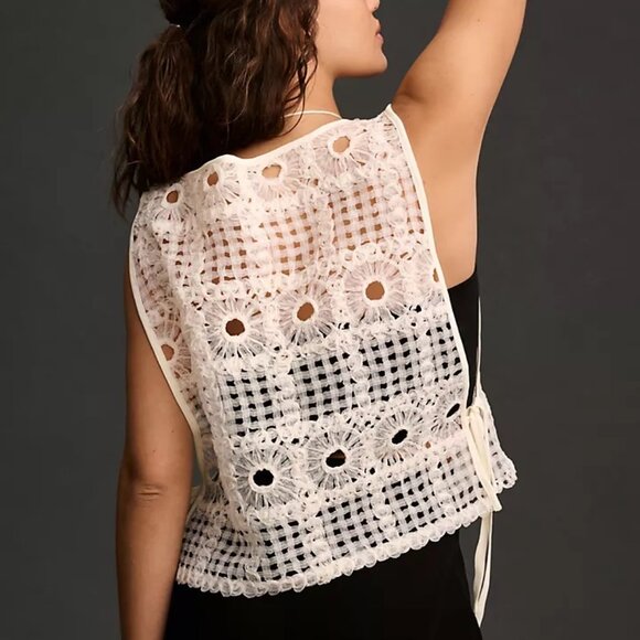 ANTHROPOLOGIE: NWOT Crochet Cover Top - Picture 2 of 5